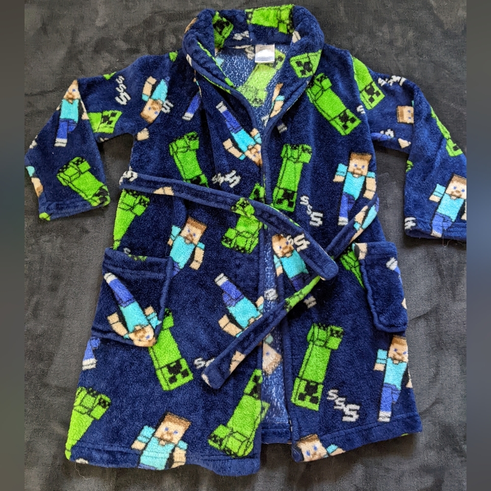 Boys Minecraft Bath Robe size 6/7 S